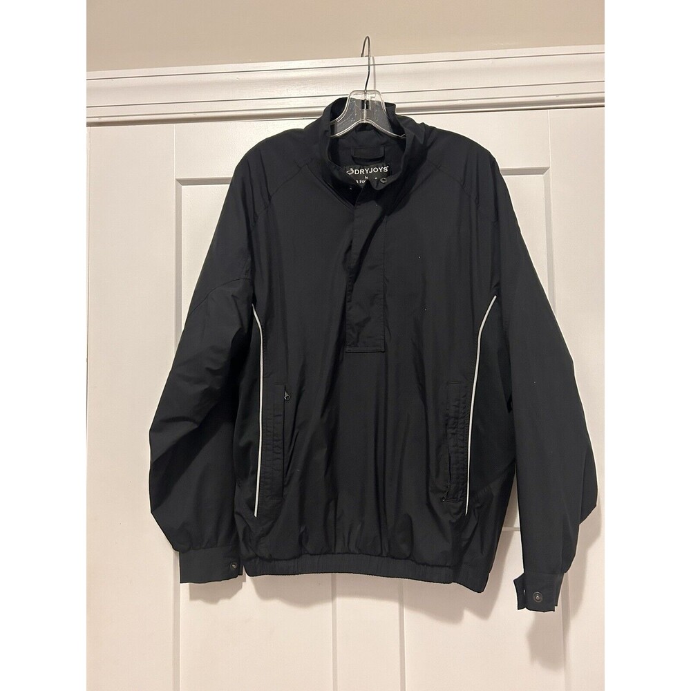 FootJoy FJ Dryjoys Jacket Mens Size Small Black Golf Windbreaker Lined 1/4 Zip